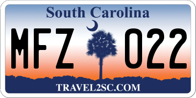 SC license plate MFZ022