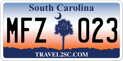 SC license plate MFZ023