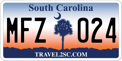 SC license plate MFZ024