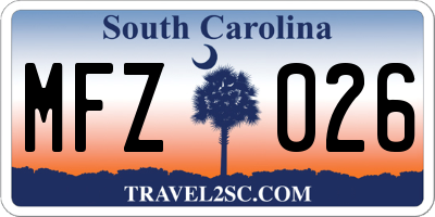 SC license plate MFZ026