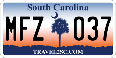 SC license plate MFZ037
