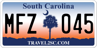 SC license plate MFZ045