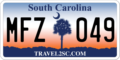 SC license plate MFZ049