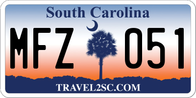 SC license plate MFZ051