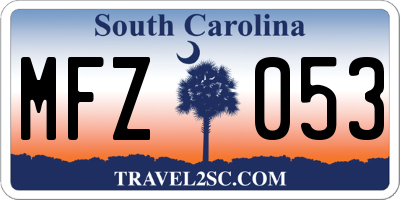SC license plate MFZ053
