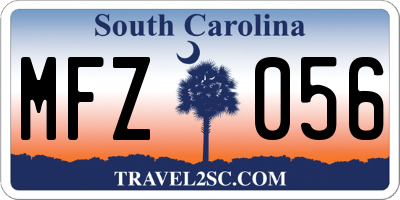 SC license plate MFZ056