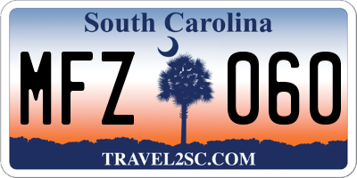 SC license plate MFZ060