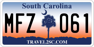 SC license plate MFZ061
