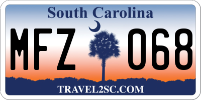 SC license plate MFZ068