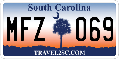 SC license plate MFZ069