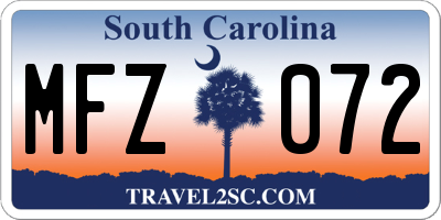 SC license plate MFZ072