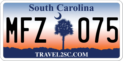 SC license plate MFZ075