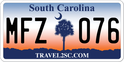 SC license plate MFZ076