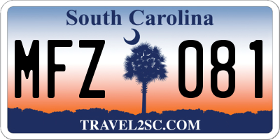 SC license plate MFZ081