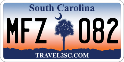 SC license plate MFZ082