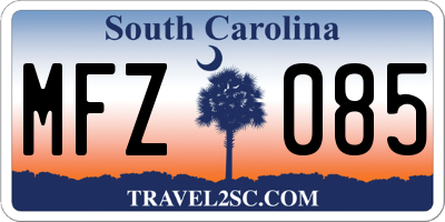SC license plate MFZ085