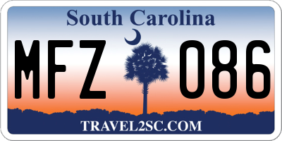 SC license plate MFZ086