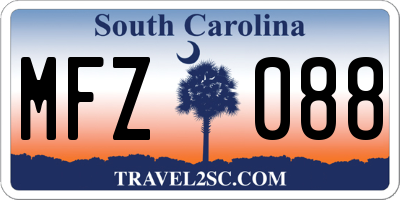 SC license plate MFZ088