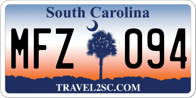 SC license plate MFZ094