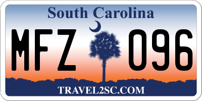 SC license plate MFZ096