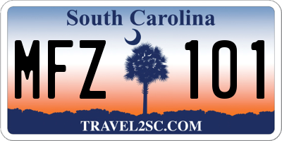 SC license plate MFZ101