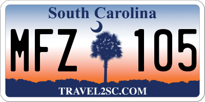 SC license plate MFZ105