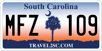 SC license plate MFZ109