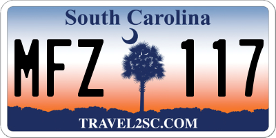 SC license plate MFZ117