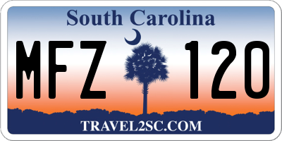 SC license plate MFZ120