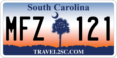 SC license plate MFZ121