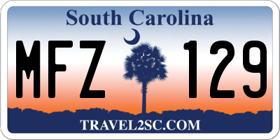 SC license plate MFZ129
