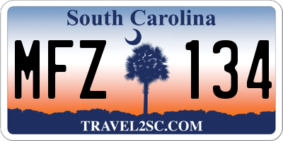 SC license plate MFZ134