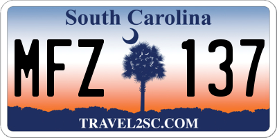 SC license plate MFZ137