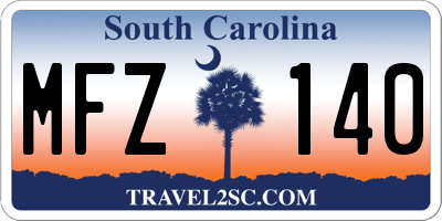 SC license plate MFZ140