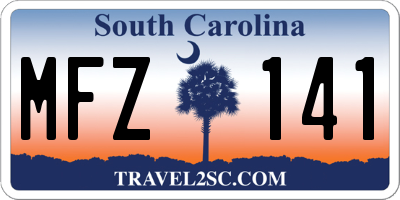 SC license plate MFZ141