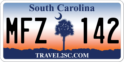 SC license plate MFZ142