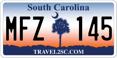 SC license plate MFZ145