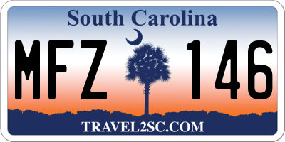 SC license plate MFZ146