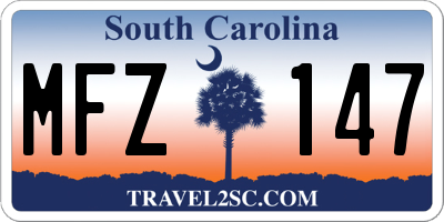 SC license plate MFZ147