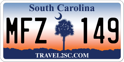 SC license plate MFZ149