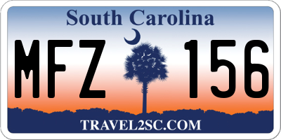 SC license plate MFZ156
