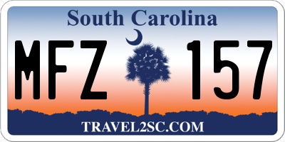 SC license plate MFZ157