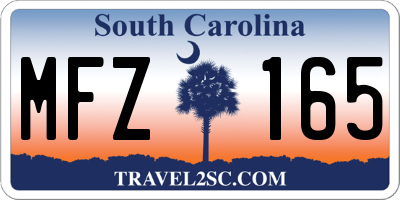 SC license plate MFZ165