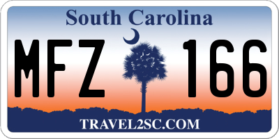SC license plate MFZ166