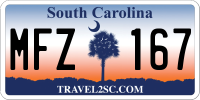 SC license plate MFZ167