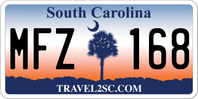 SC license plate MFZ168