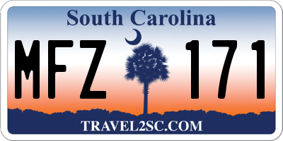 SC license plate MFZ171
