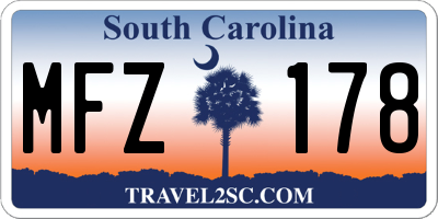 SC license plate MFZ178