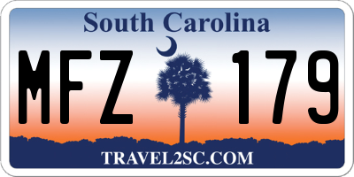 SC license plate MFZ179