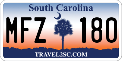 SC license plate MFZ180